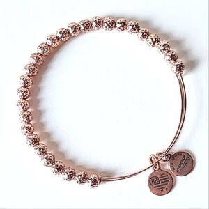 ALEX AND ANI ROSE GOLD TEXTURED BEAD BRACELET